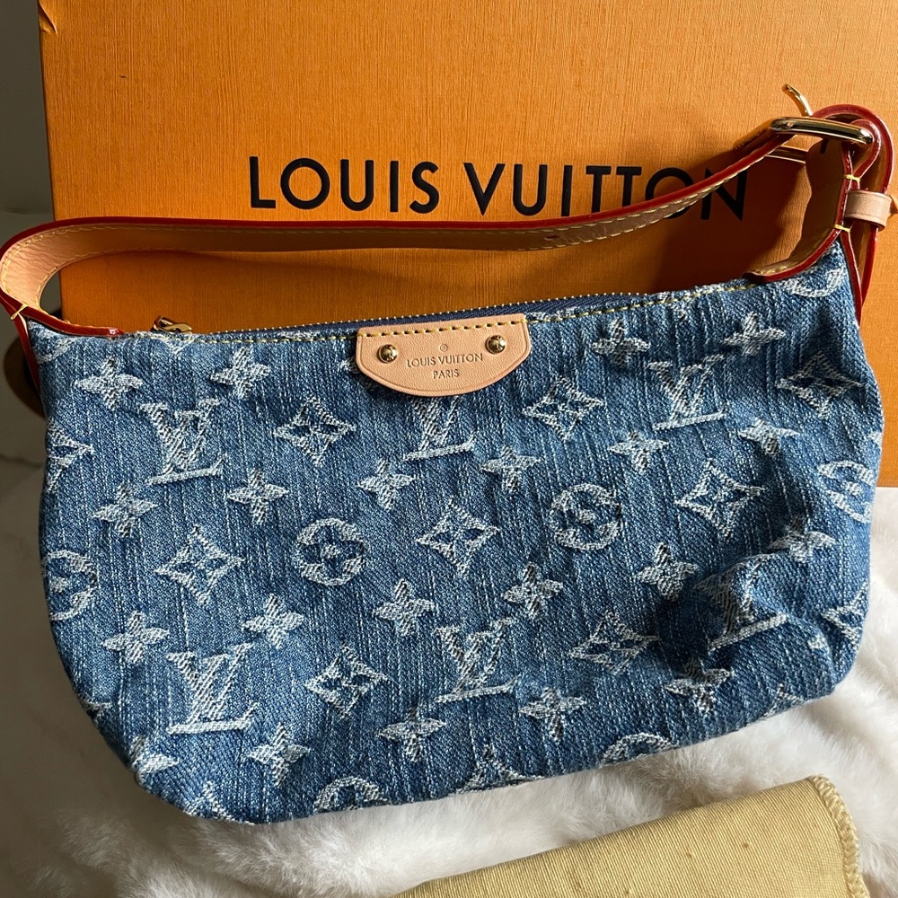 Louis Vuitton Denim Hills monogram remix pochette NEW Full Set
